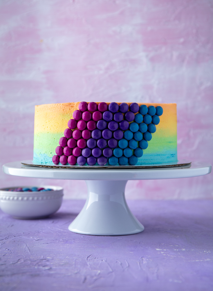 vegan chocolate orange rainbow ombre cake