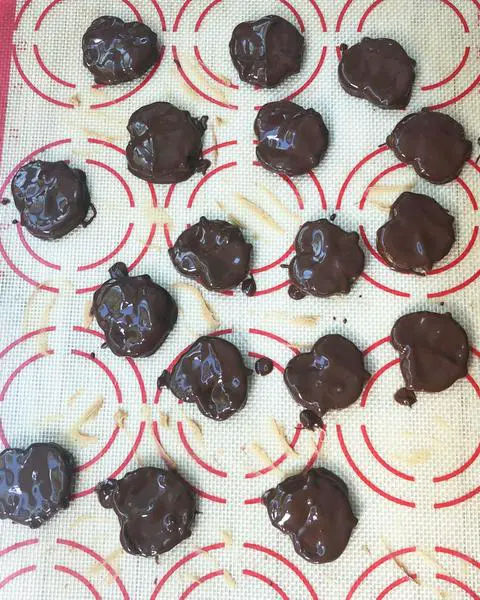 vegan chocolate peanut butter pretzels ready to freeze