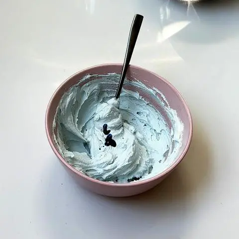 coloring vegan frosting blue.