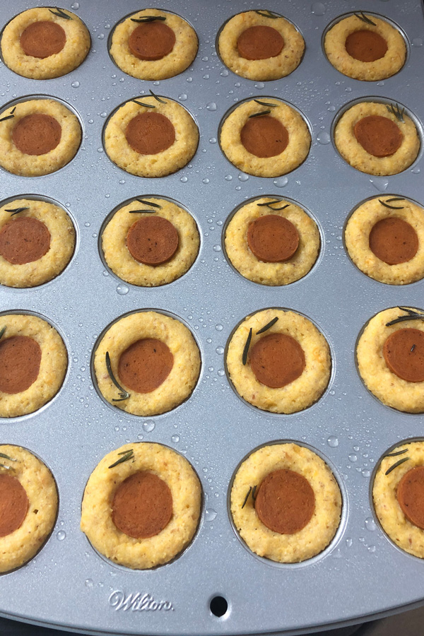 vegan corndog nuggets fresh from the oven