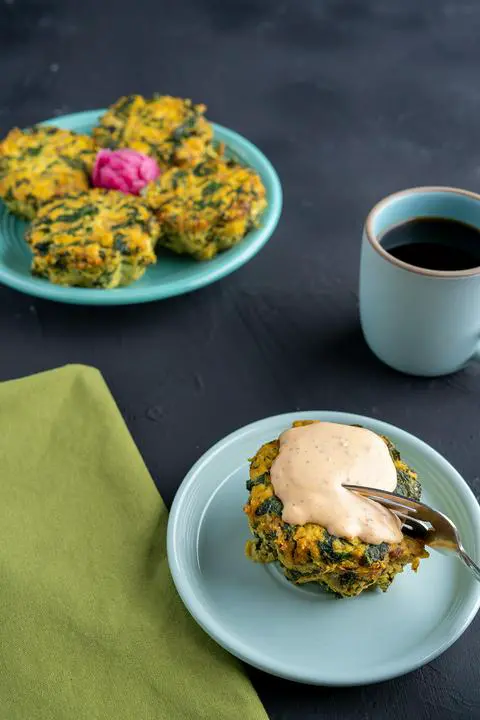 a fork going into the mini vegan gluten-free frittata