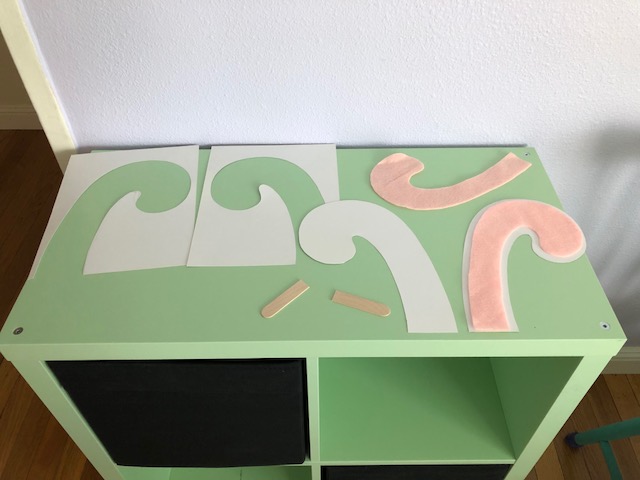 making ears for the vegan funfetti bunny cake