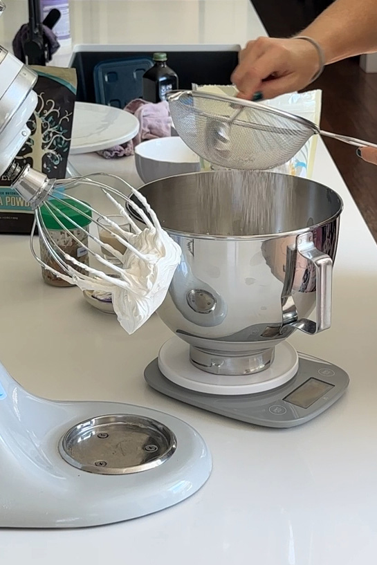 making vegan buttercream frosting.