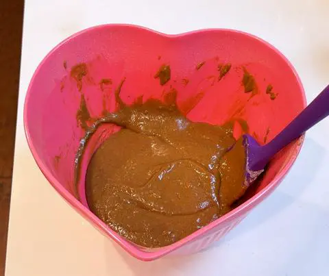 bowl of mixed gingerbread batter.