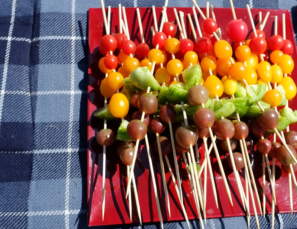 rainbow tomato kabobs