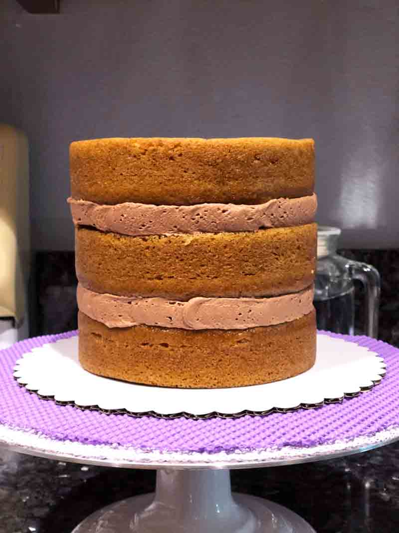 organic vegan coffee cake with chocolate buttercream frosting