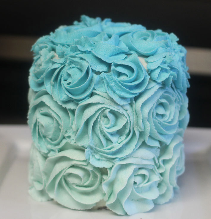 vegan ombre rose cake