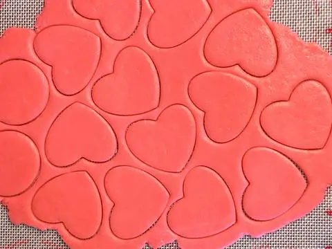 cutting out pie dough