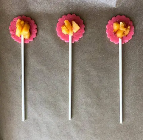 adding vegan peach pie filling