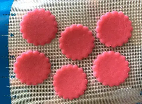 cutting out pie dough