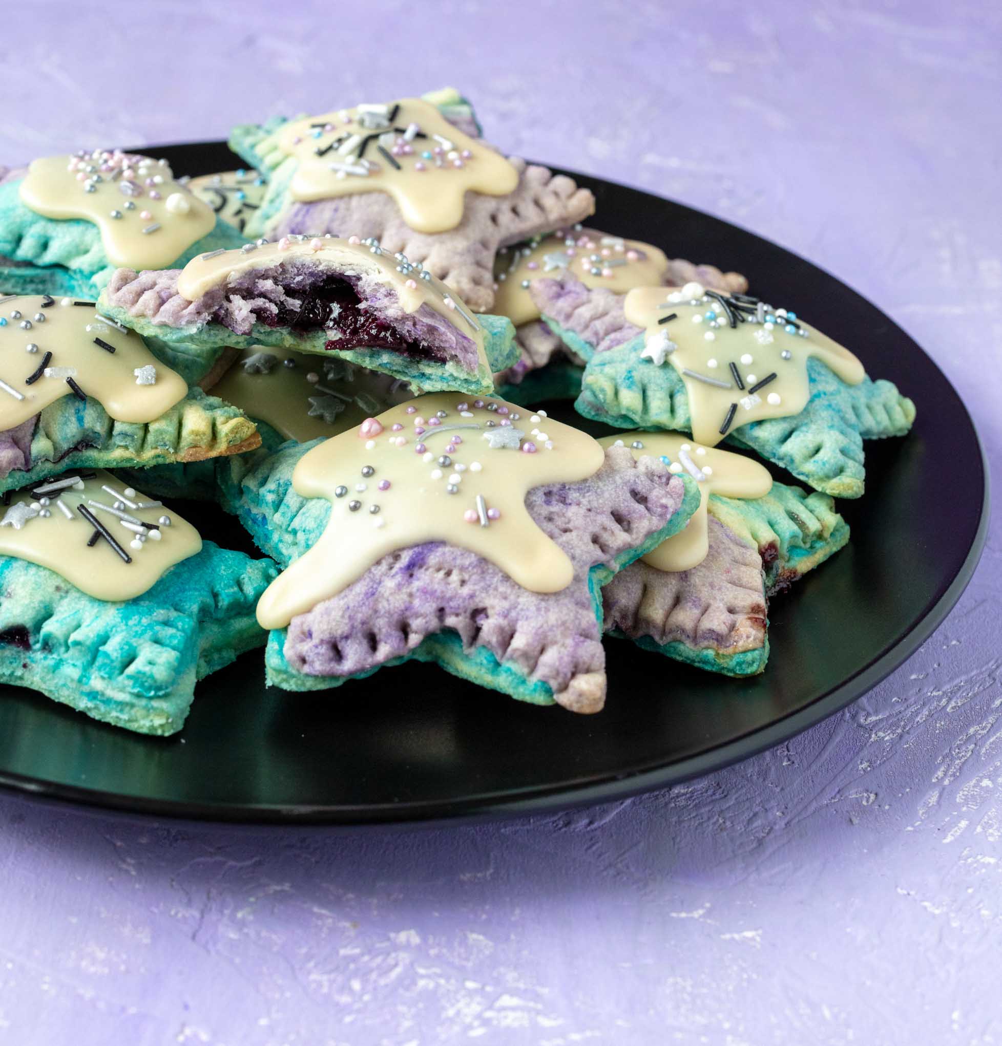 vegan teal and purple poptarts