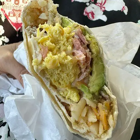 vegan breakfast burrito from Flying Cat in Portland.