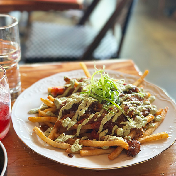 vegan deluxe fries at June in Portland.