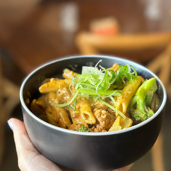 vegan mac and cheese bowl at June in Portland.
