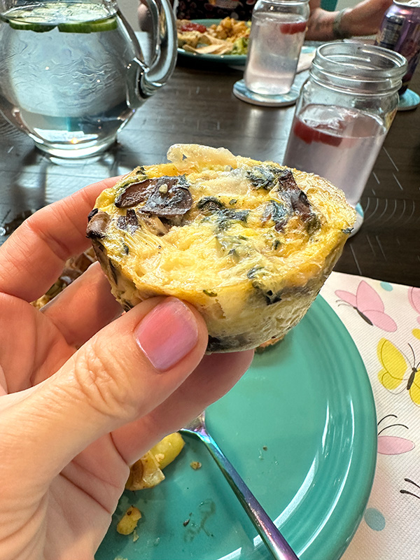 mini bite-sized vegan quiche.