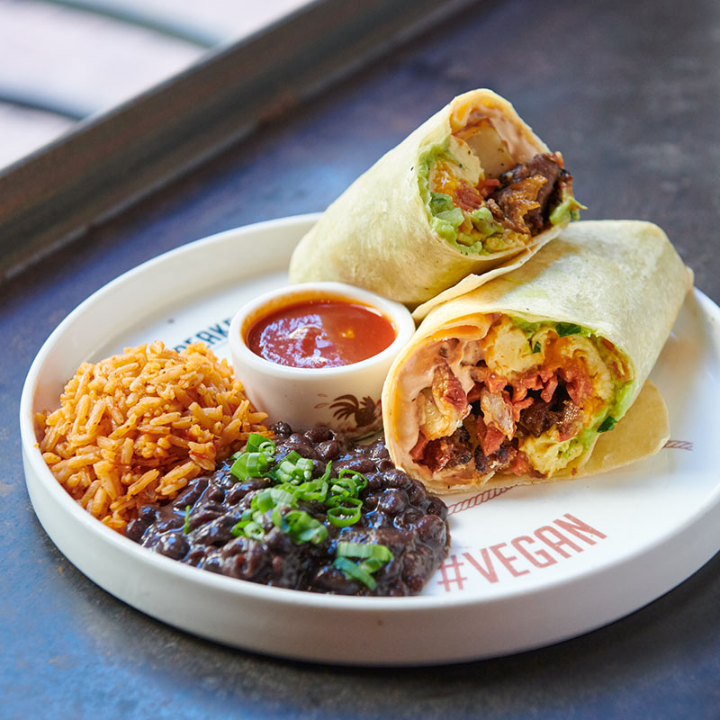 vegan breakfast burrito from Breakfast Republic in San Diego.