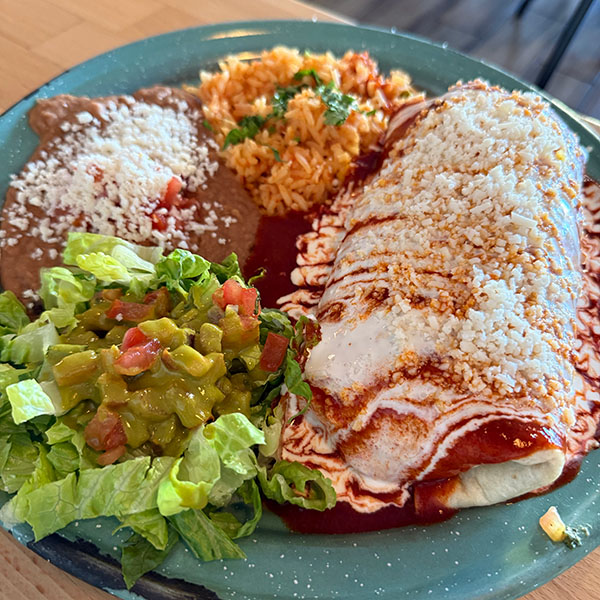 vegan burrito plate from Tacotarian in San Diego.