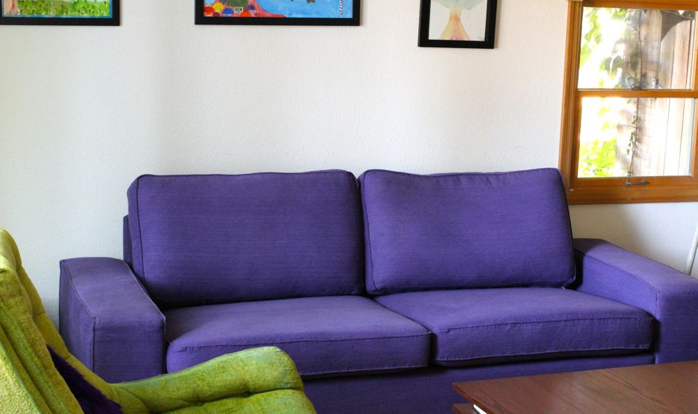 purple sofa