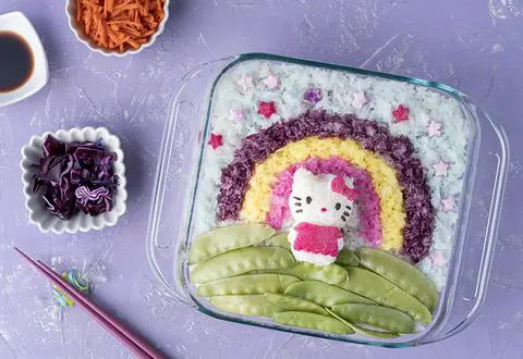 decorated springtime sushi casserole